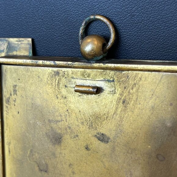 VTG English Brass Metal Spandrel Hanging Picture Frame Signed Marion London - Picture 7 of 10